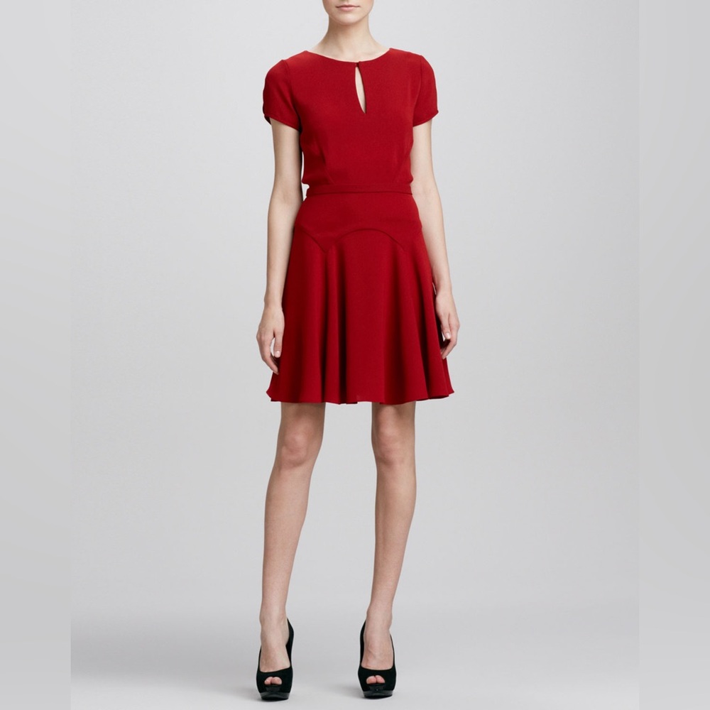 DVF Raizel Red Mini Dress with Keyhole